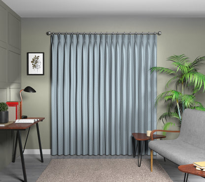 Full Stop Larkspur Double Pleat Curtain