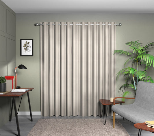 Full Stop Silver Eyelets Curtain