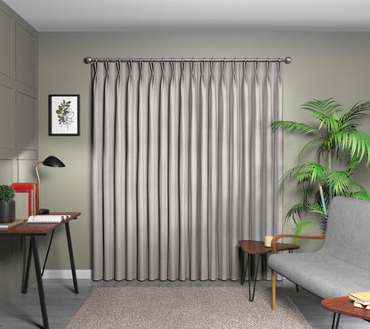 Full Stop Chrome Double Pleat Curtain