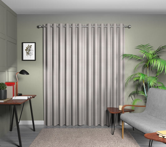 Full Stop Chrome Eyelets Curtain