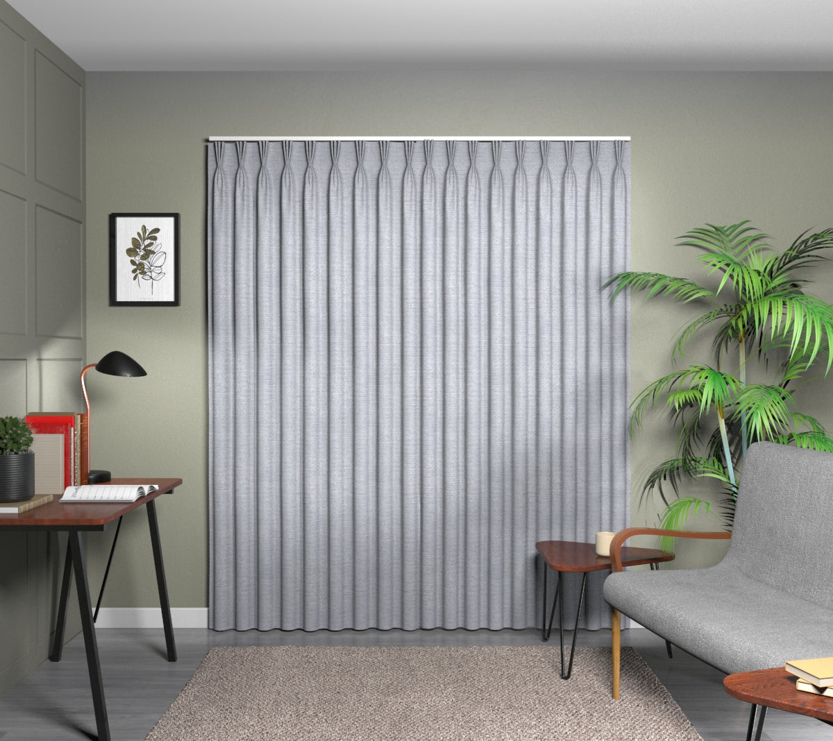 Logan Rock Triple Pleat Curtain