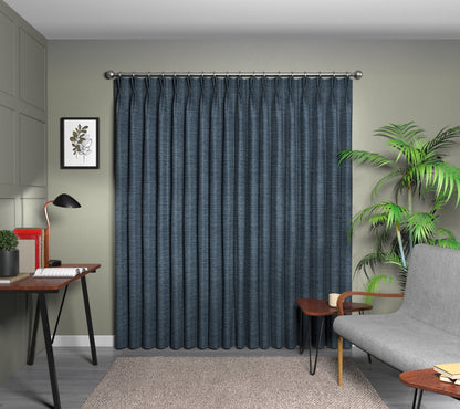 Logan Denim Double Pleat Curtain