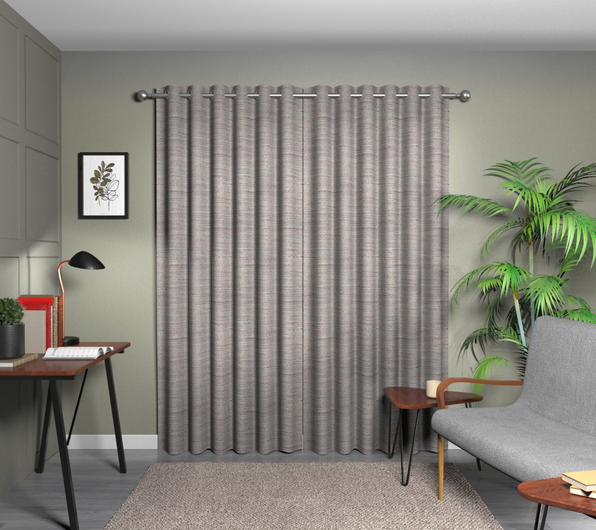 Logan Blueberry Eyelets Curtain