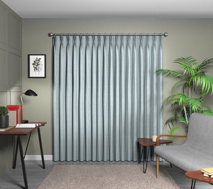 Logan Azul Double Pleat Curtain
