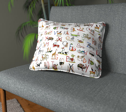Animal Alphabet Paintbox Piped Cushion