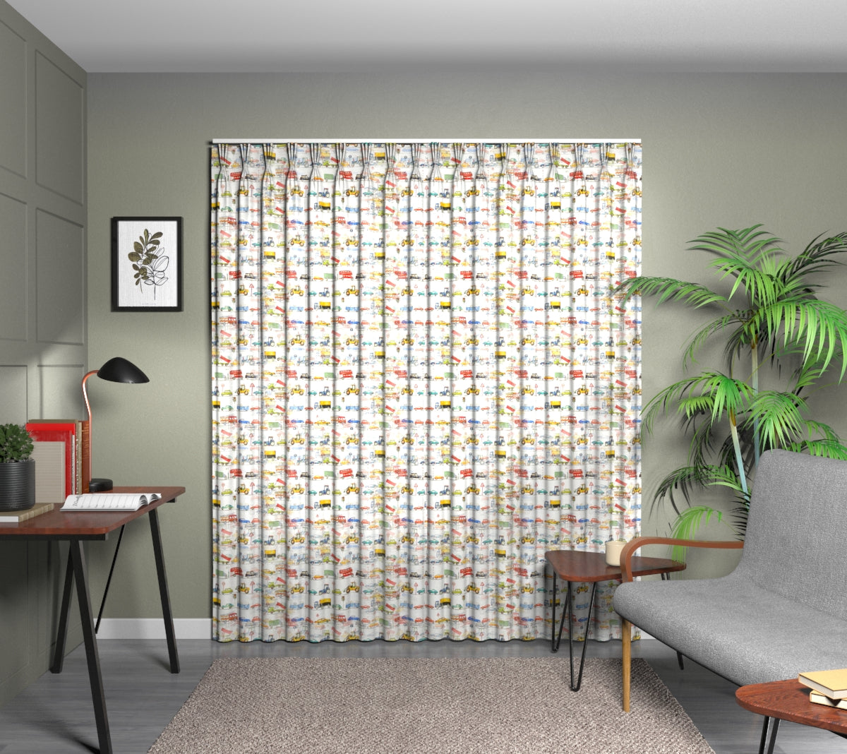 On The Road Paintbox Triple Pleat Curtain