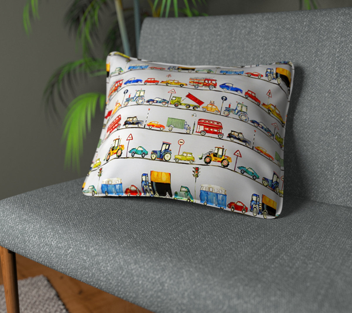 On The Road Tarmac Piped Cushion