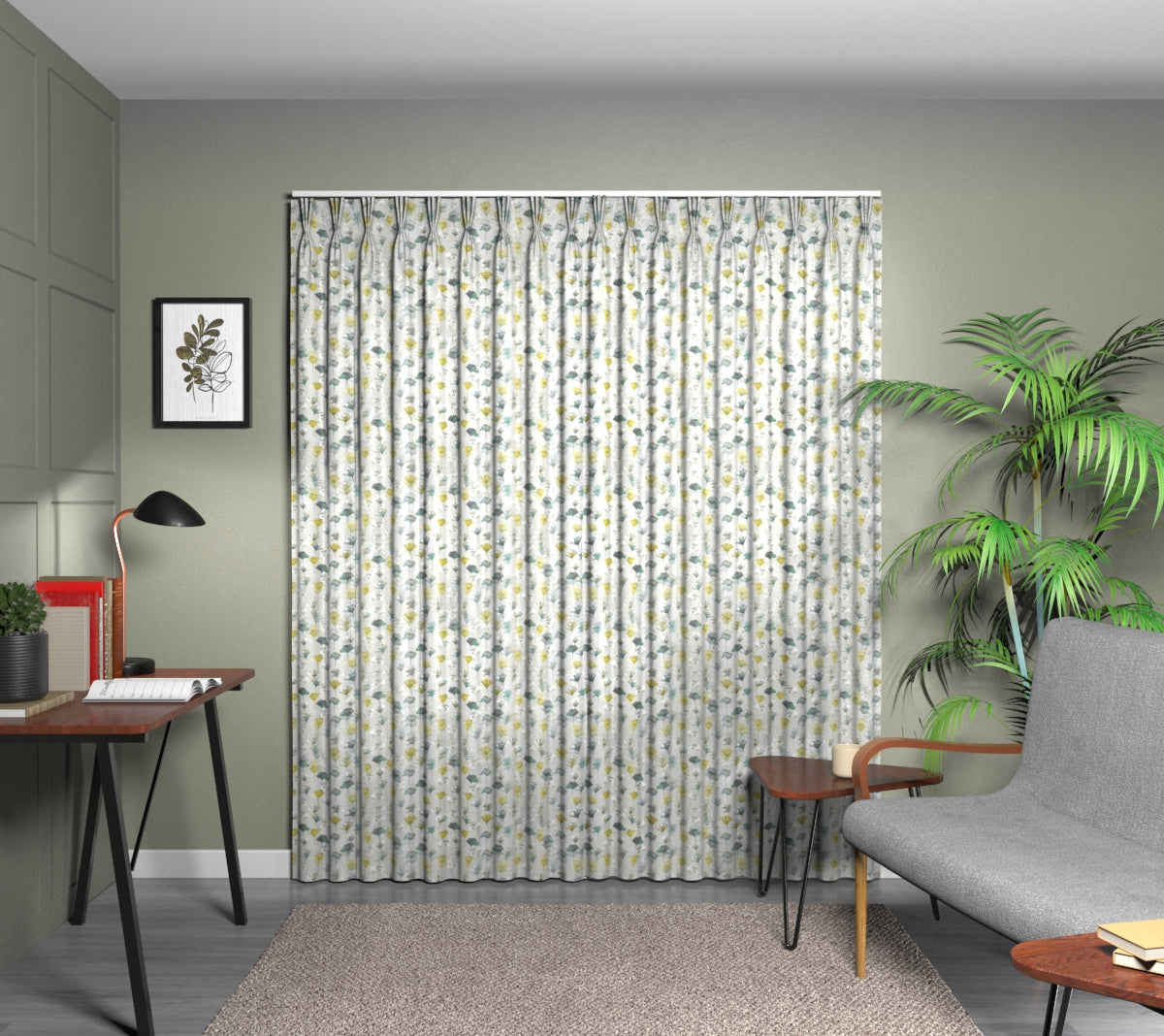 Camarillo Chartreuse Triple Pleat Curtain