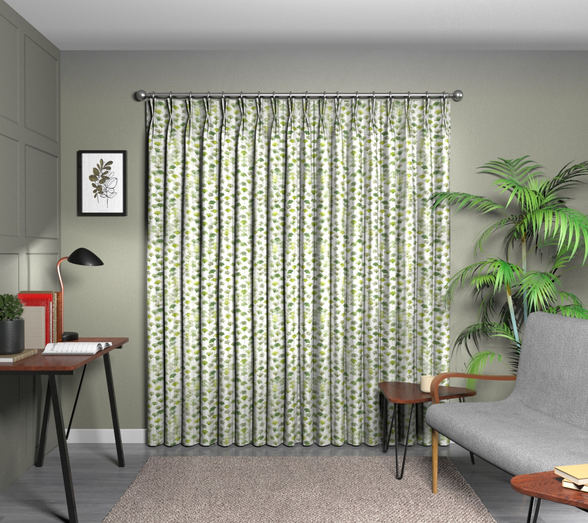 Camarillo Cactus Double Pleat Curtain