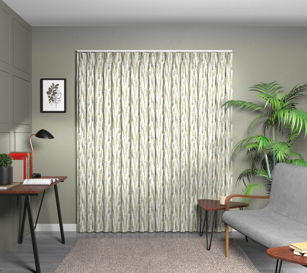 Santa Maria Chartreuse Triple Pleat Curtain