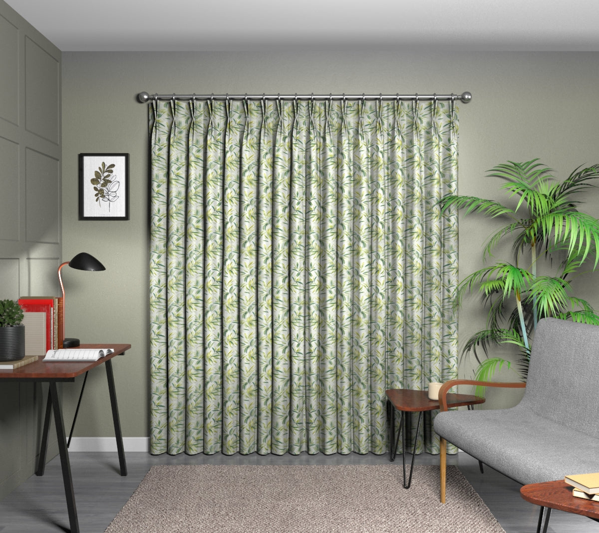 Ventura Cactus Double Pleat Curtain