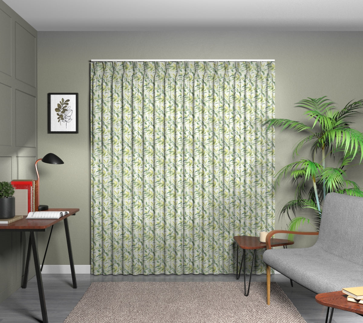 Ventura Cactus Triple Pleat Curtain
