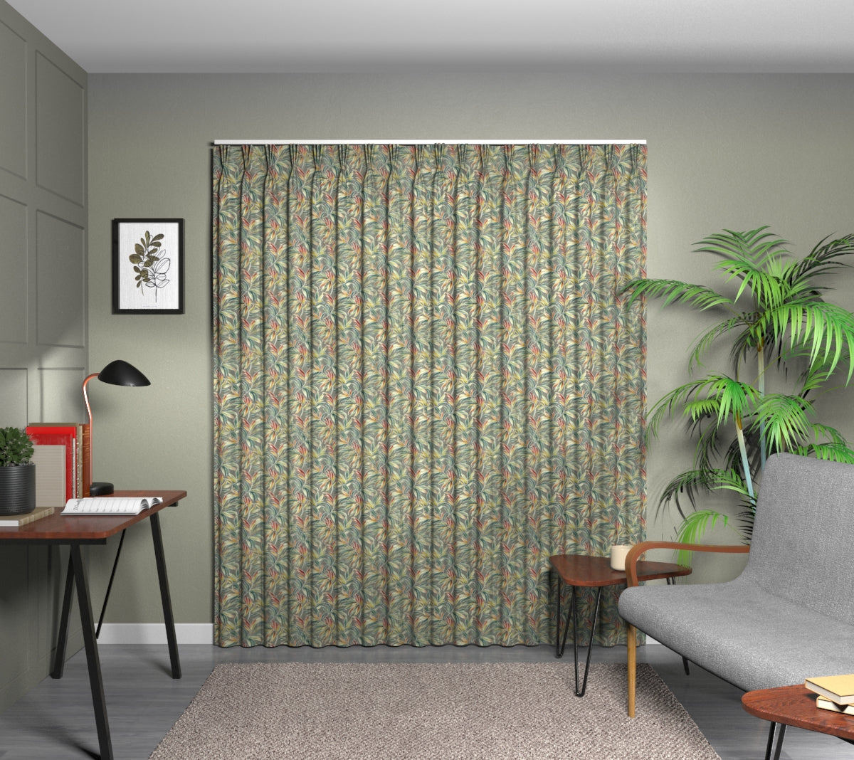 Ventura Jungle Triple Pleat Curtain