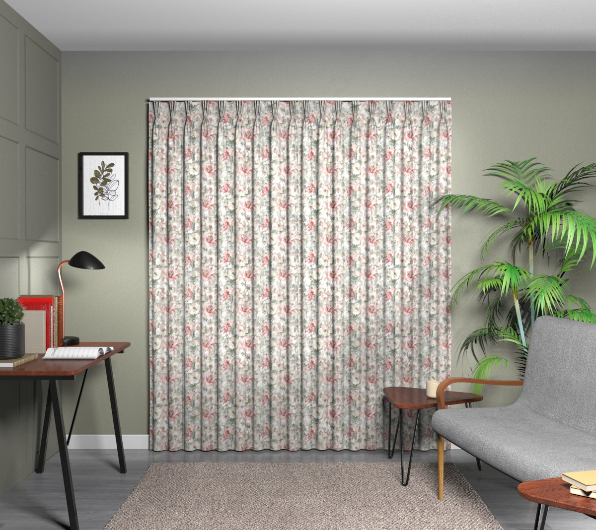 Camile Moonstone Triple Pleat Curtain