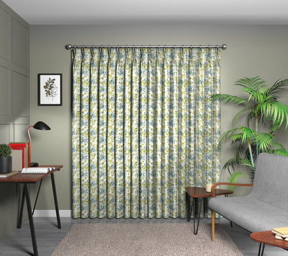 Camile Lagoon Double Pleat Curtain