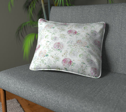 Lila Blossom Piped Cushion