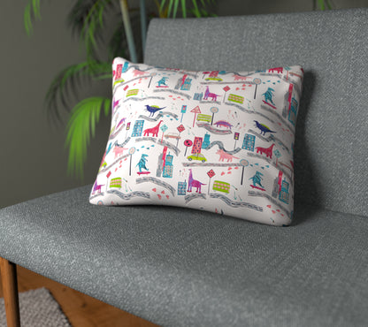 Dino City Rainbow Plain Cushion