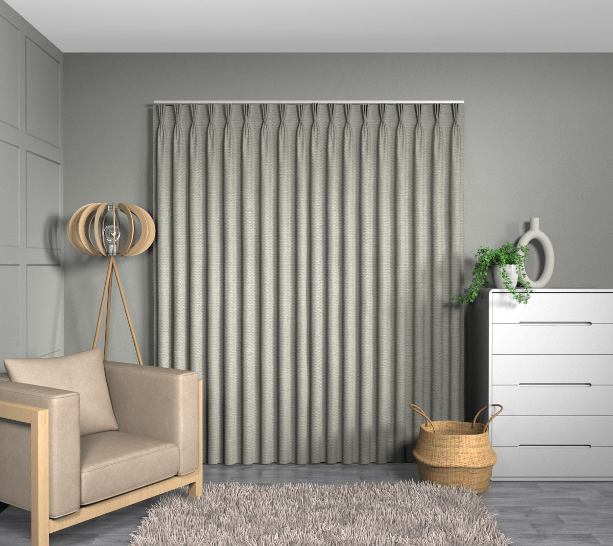 Alvana Haze Triple Pleat Curtain