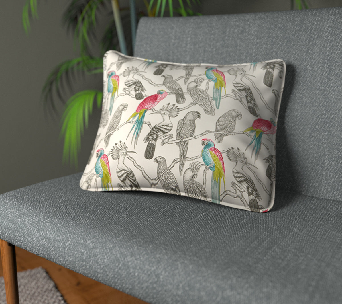 Aviary Caribou Piped Cushion