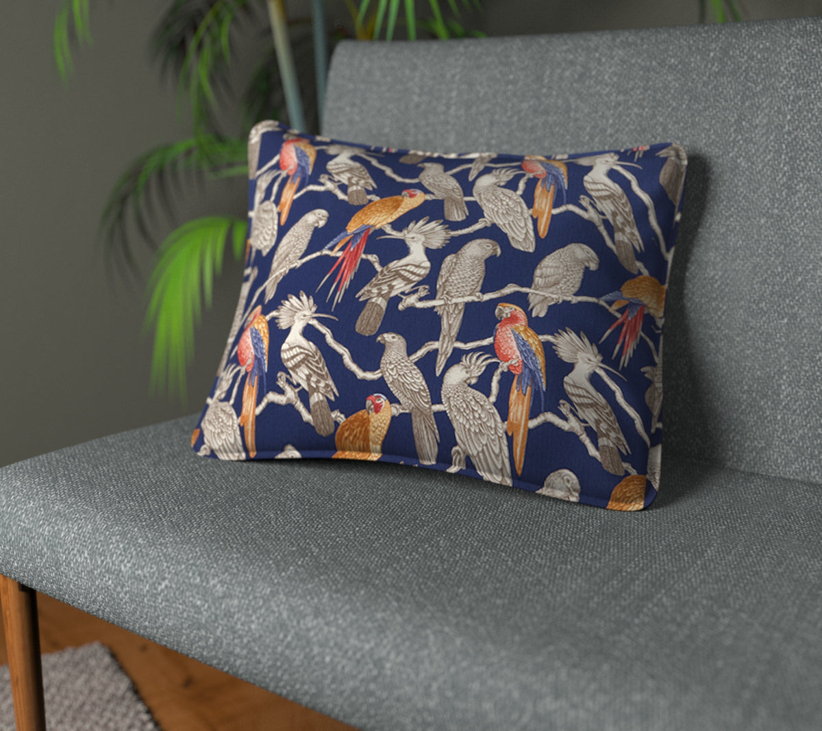 Aviary Marine Piped Cushion