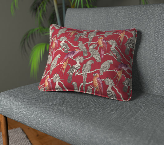 Aviary Pomegranate Piped Cushion