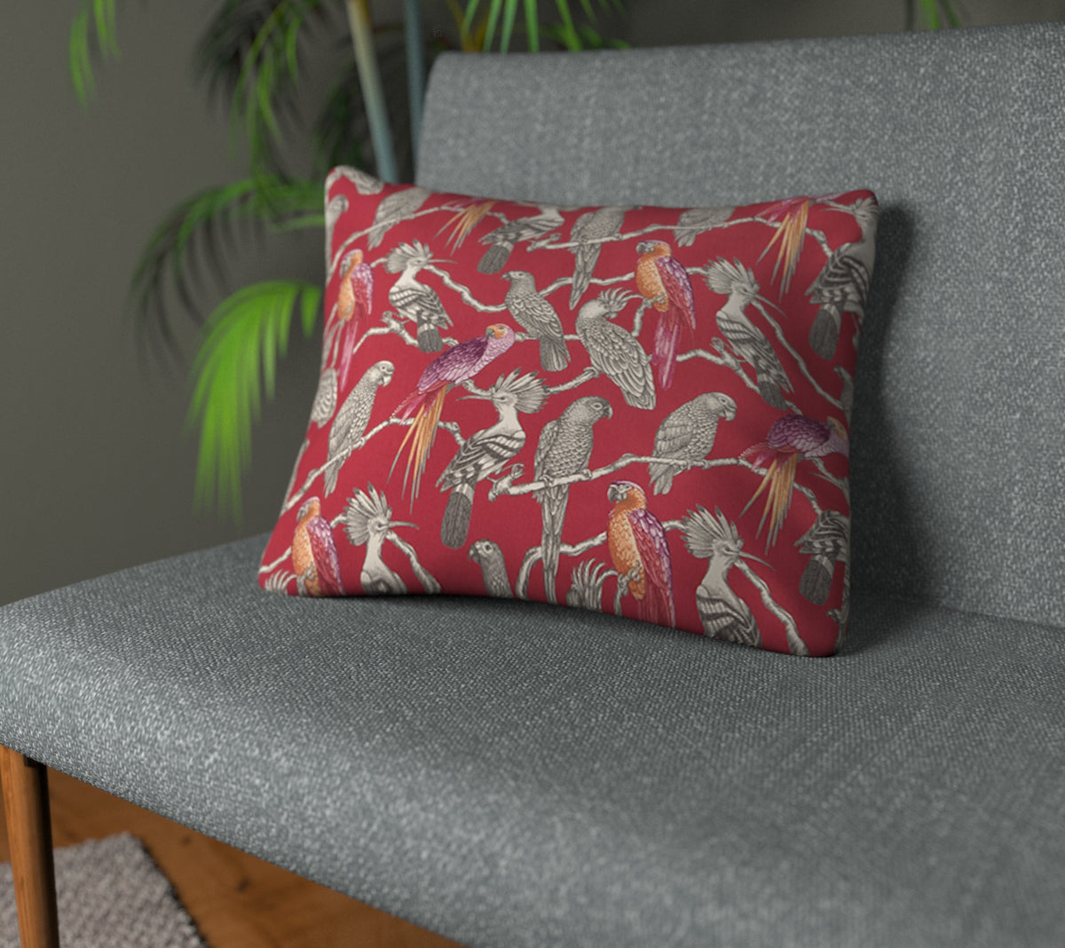 Aviary Pomegranate Plain Cushion