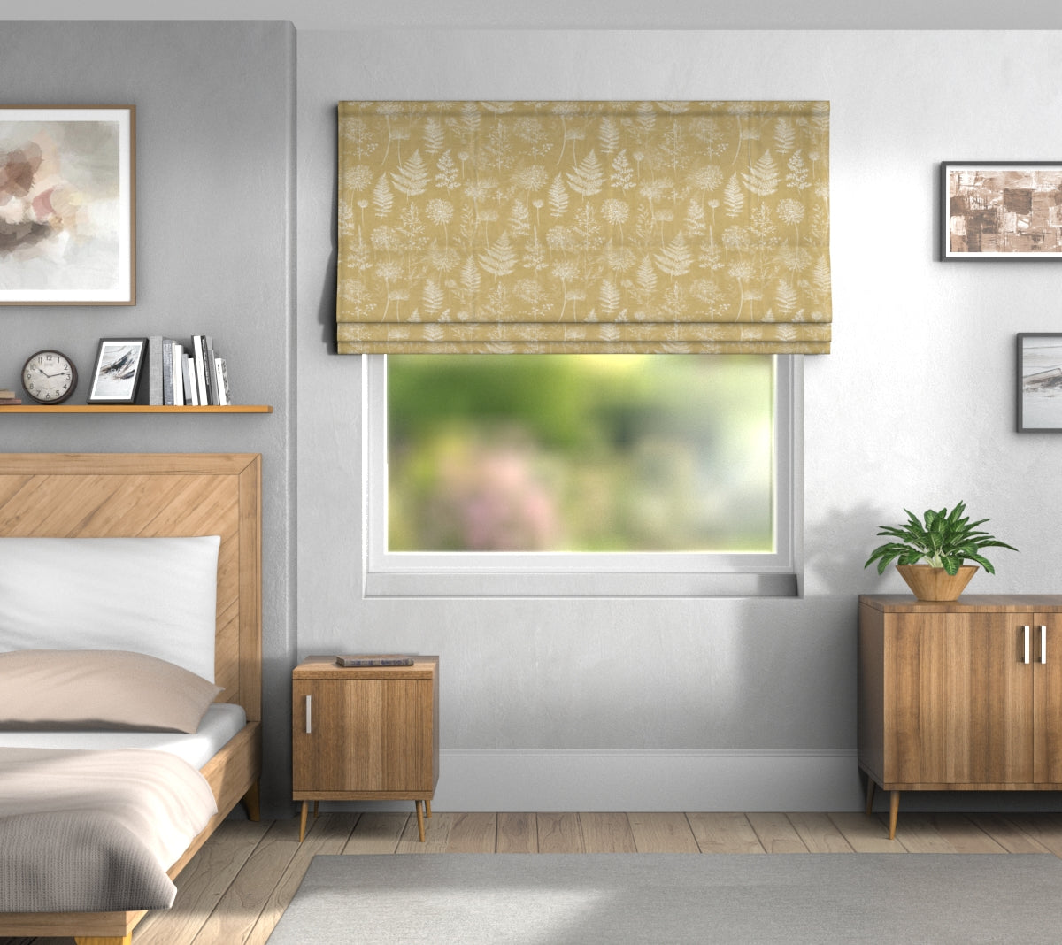 Chervil Mustard Default Roman Blind