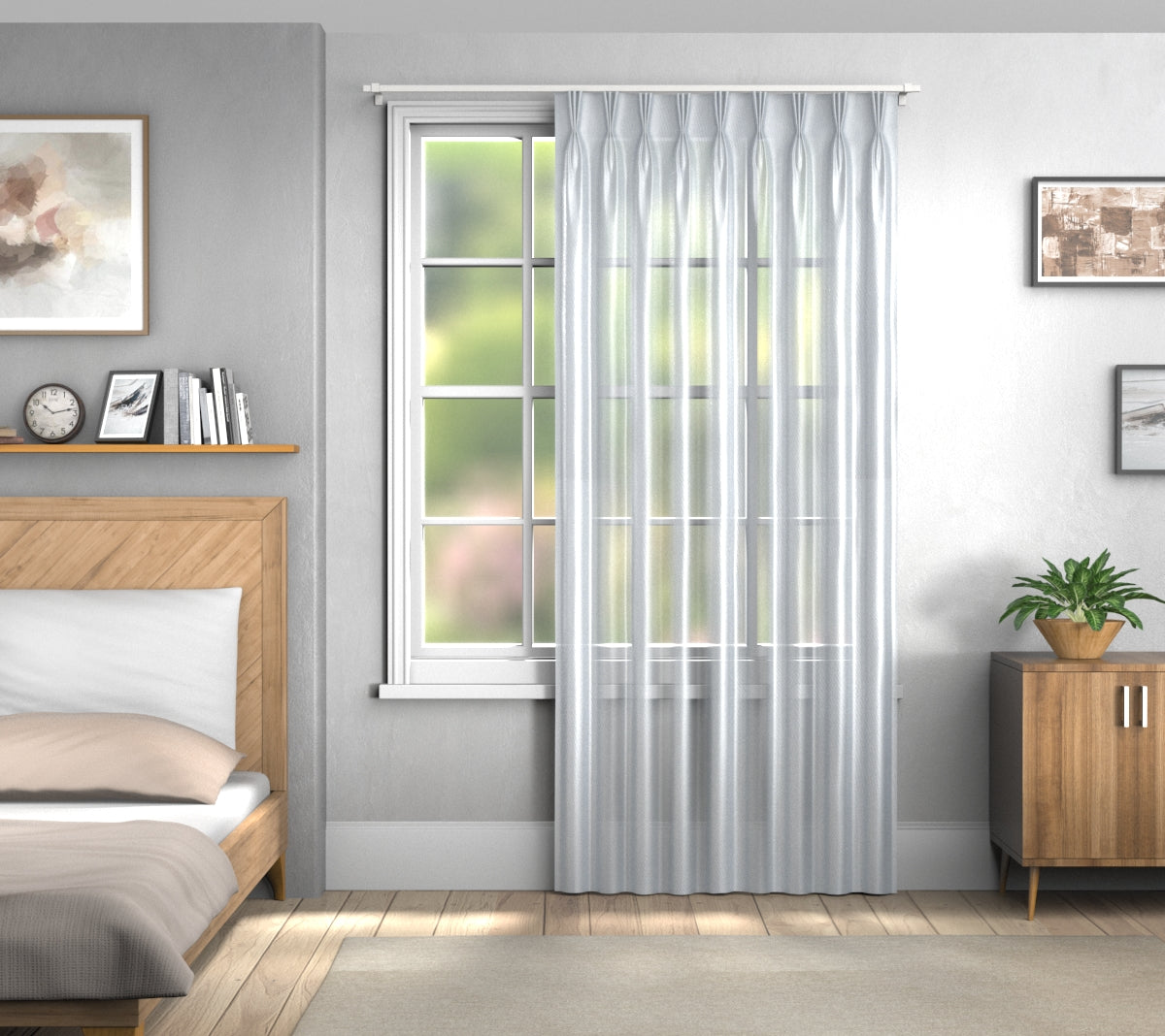 Cirrus Silver Triple Pleat Curtain
