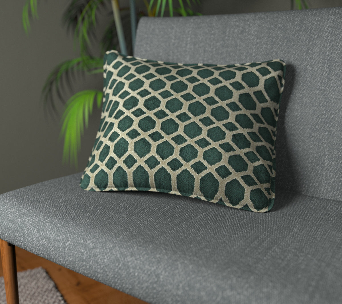 Dara Emerald Piped Cushion