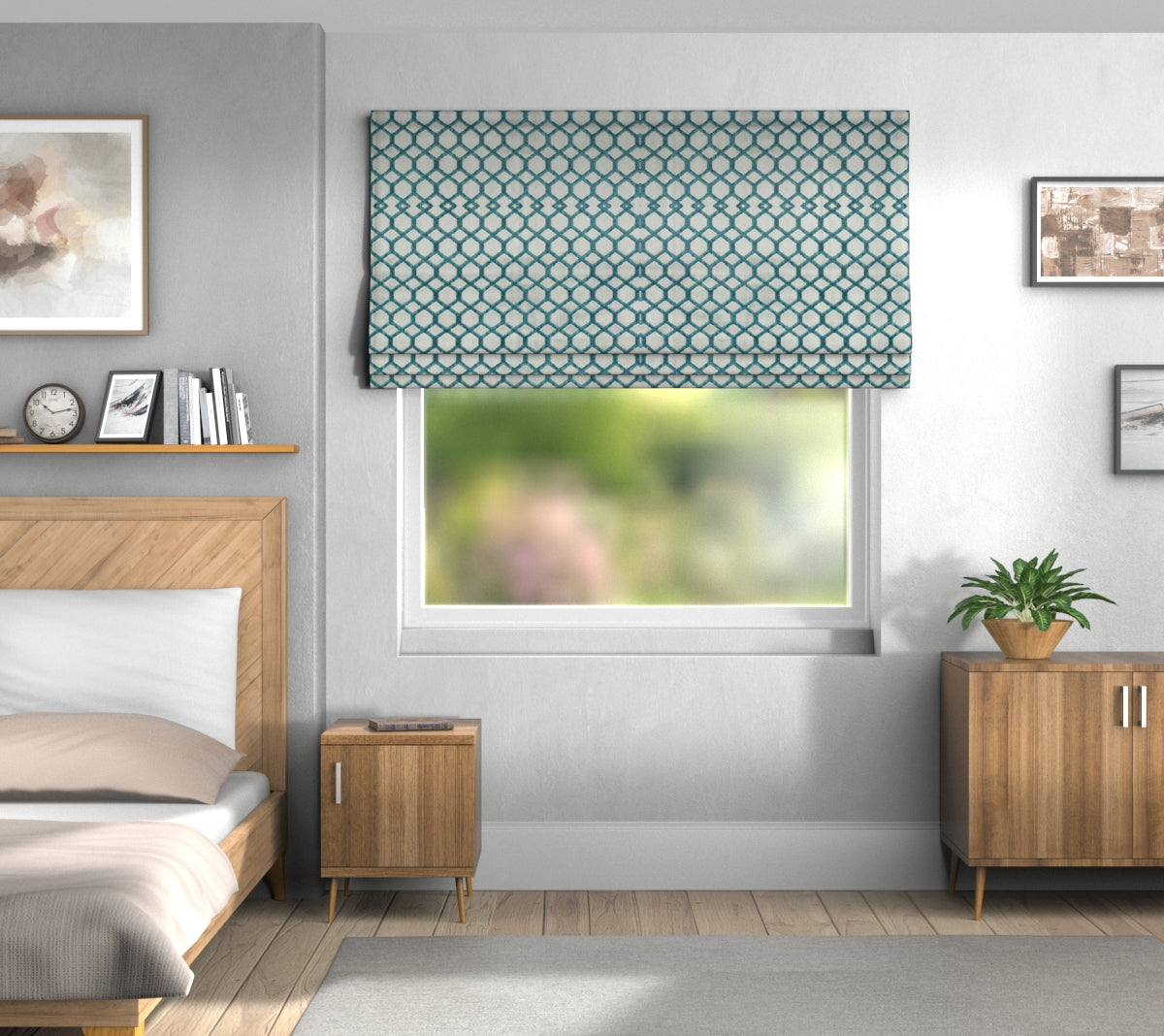 Dara Teal Default Roman Blind