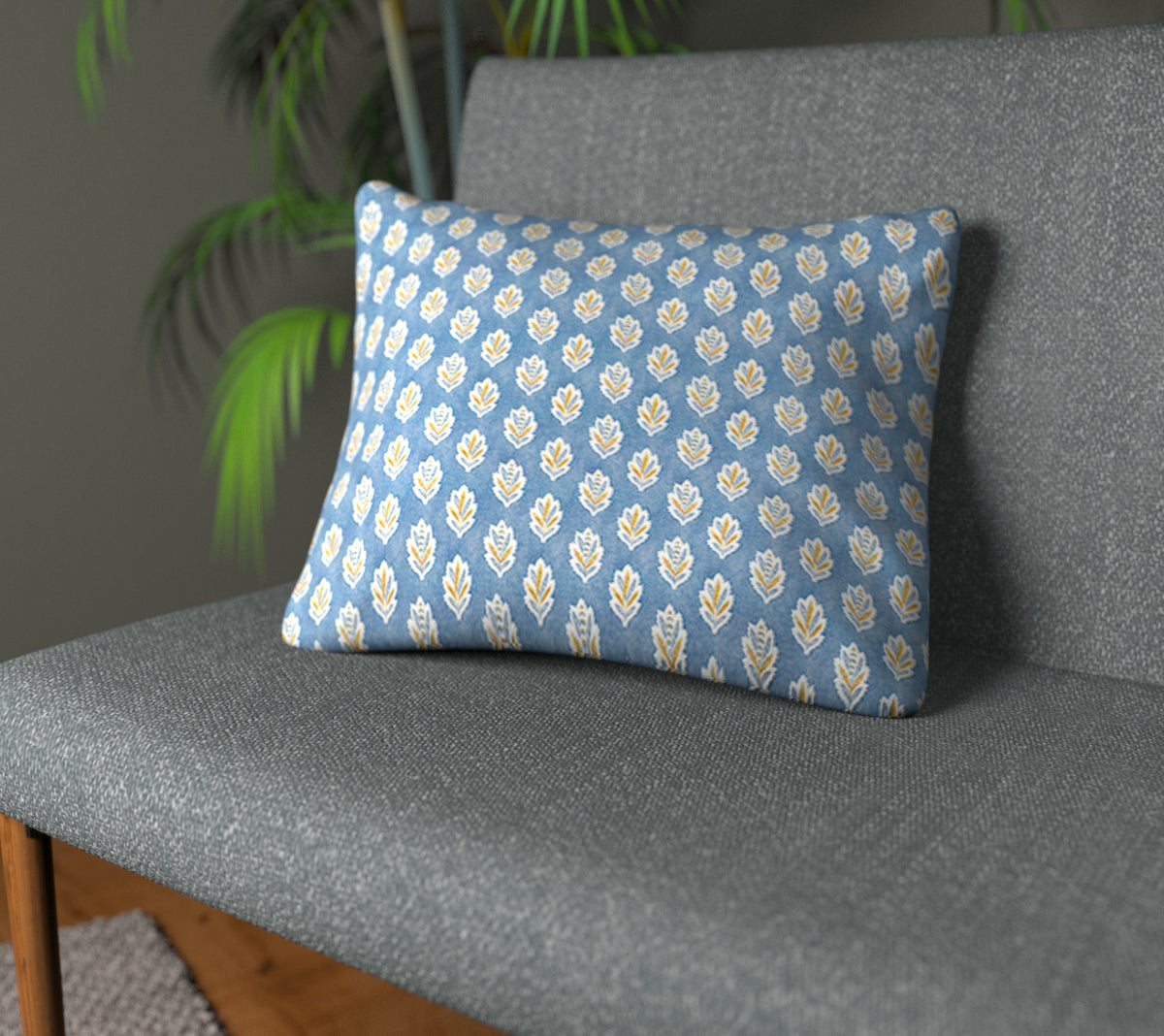 Sessile Leaf Cornflower Plain Cushion