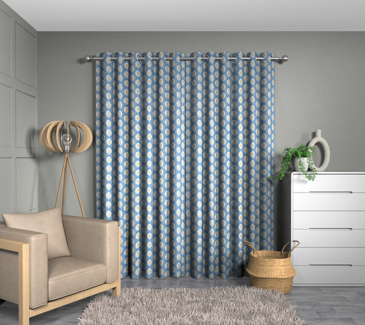 Sessile Leaf Cornflower Eyelet Curtain