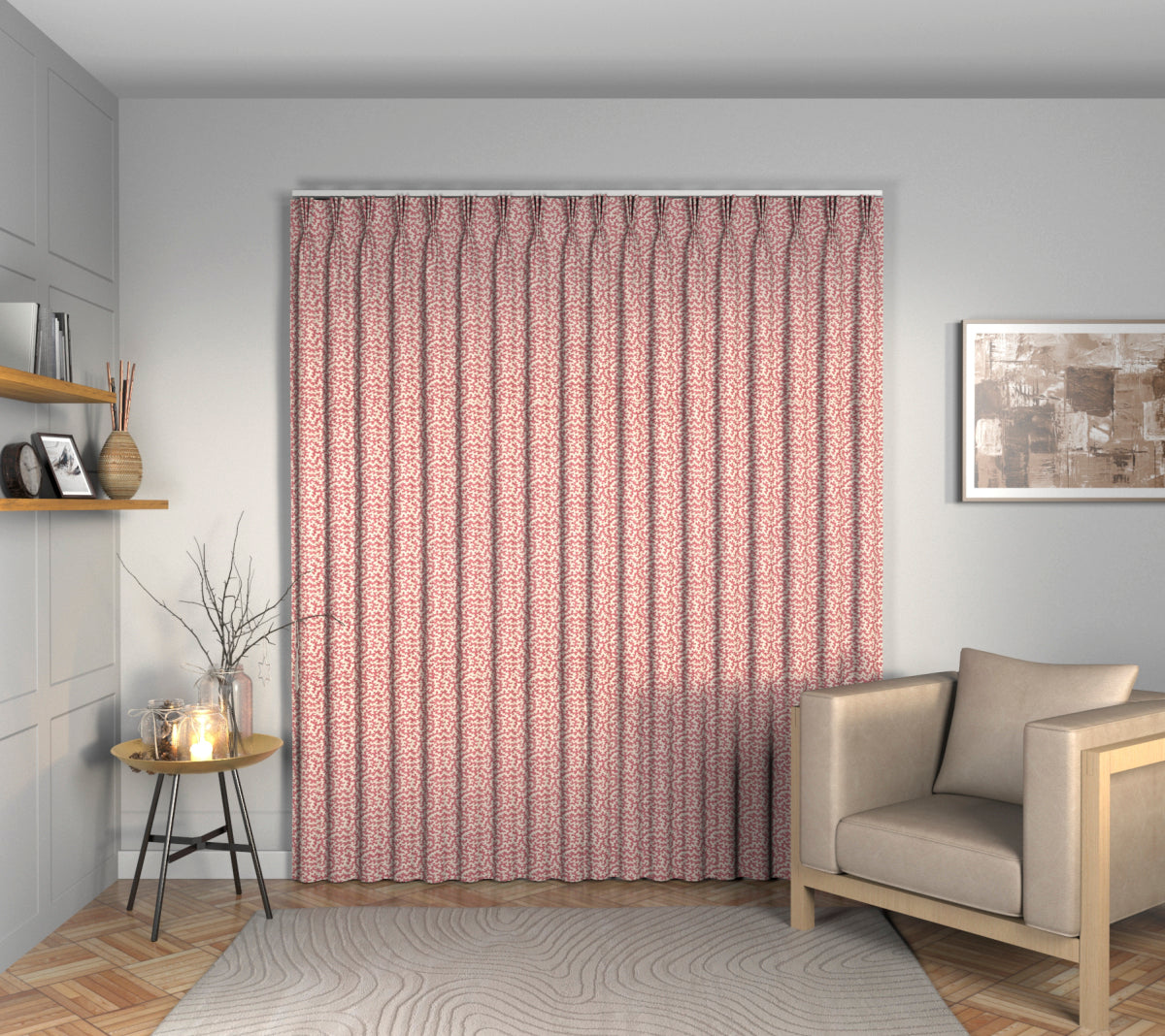 Truffle Damson Triple Pleat Curtain