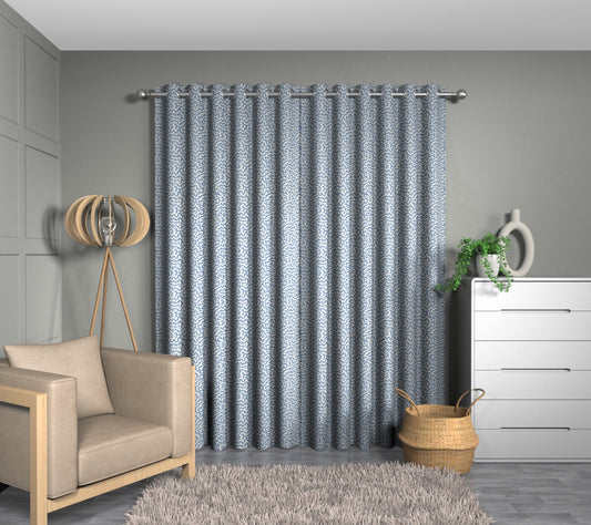 Truffle Indigo Eyelet Curtain
