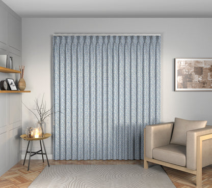 Truffle Indigo Triple Pleat Curtain
