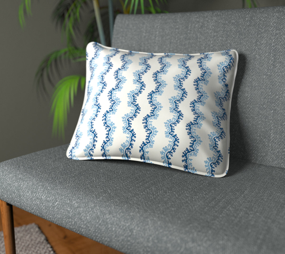 Oxbow Indigo Piped Cushion