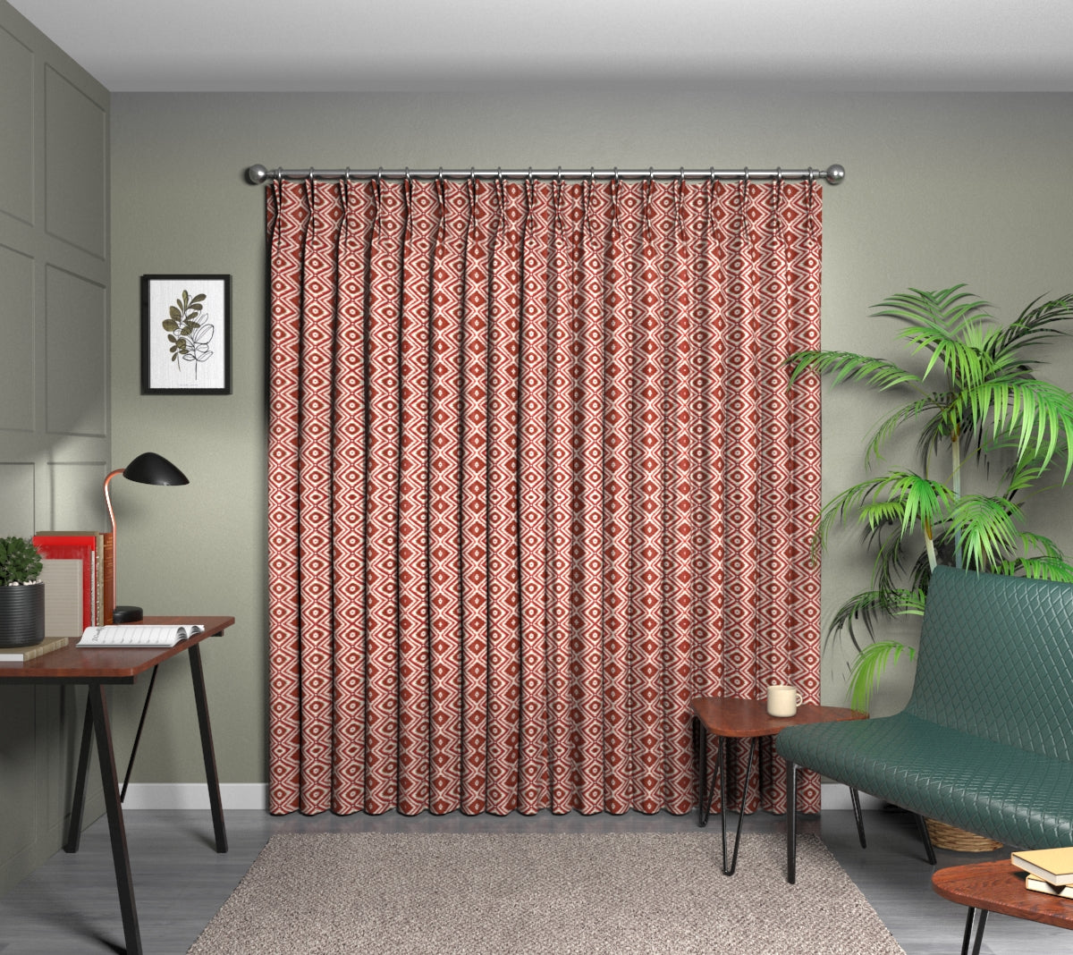 Kelim Madder Double Pleat Curtain
