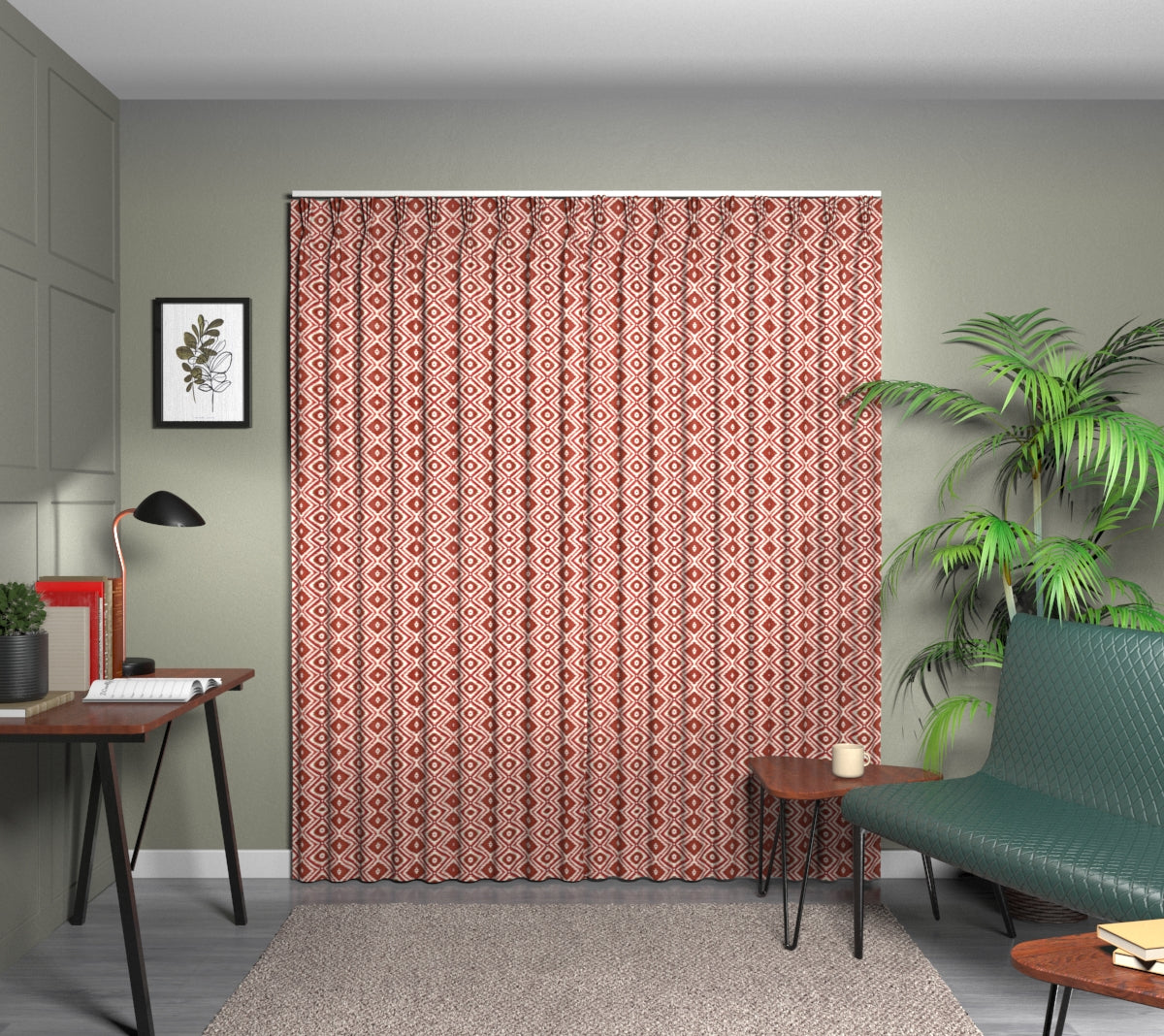 Kelim Madder Triple Pleat Curtain