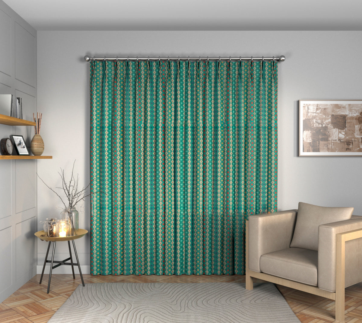 Mossi Celeste Double Pleat Curtain
