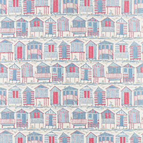 Beach Huts Nautical Fabric Sample
