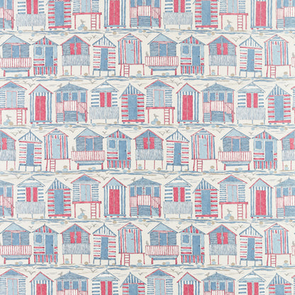 Beach Huts Nautical Fabric Sample