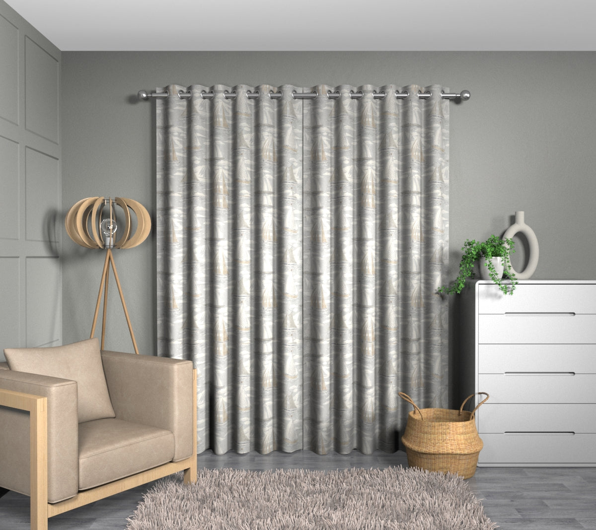 Sailor Gull Eyelet Curtain