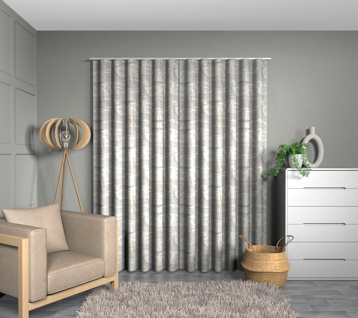 Sailor Gull Wave Curtain
