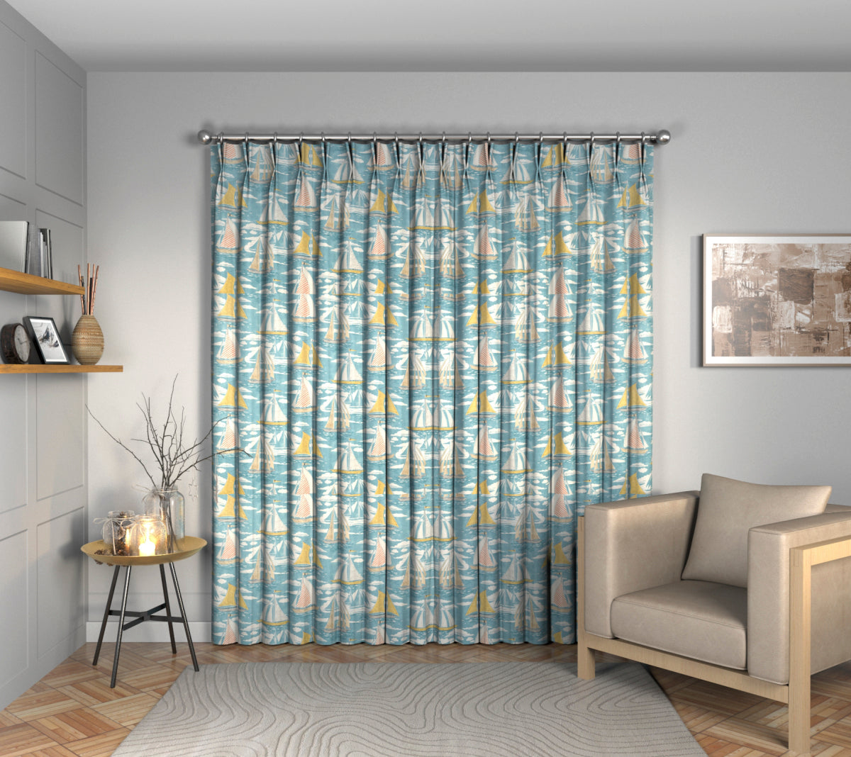 Sailor Pacific Double Pleat Curtain