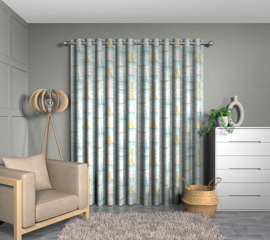 Sailor Aqua Eyelet Curtain