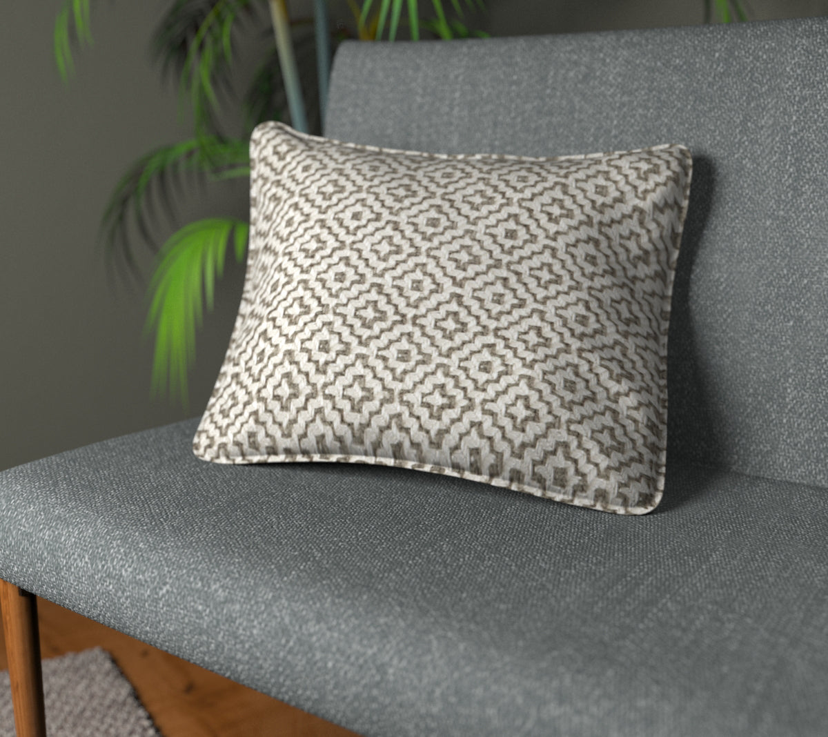 Linden Pebble Piped Cushion