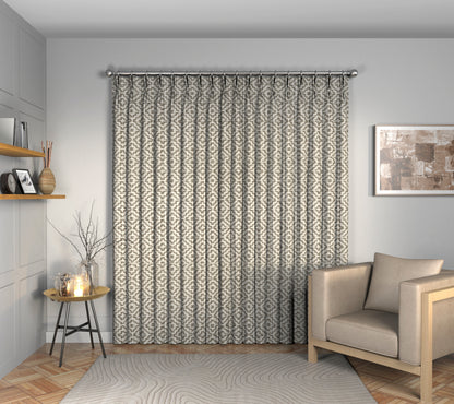 Linden Pebble Double Pleat Curtain