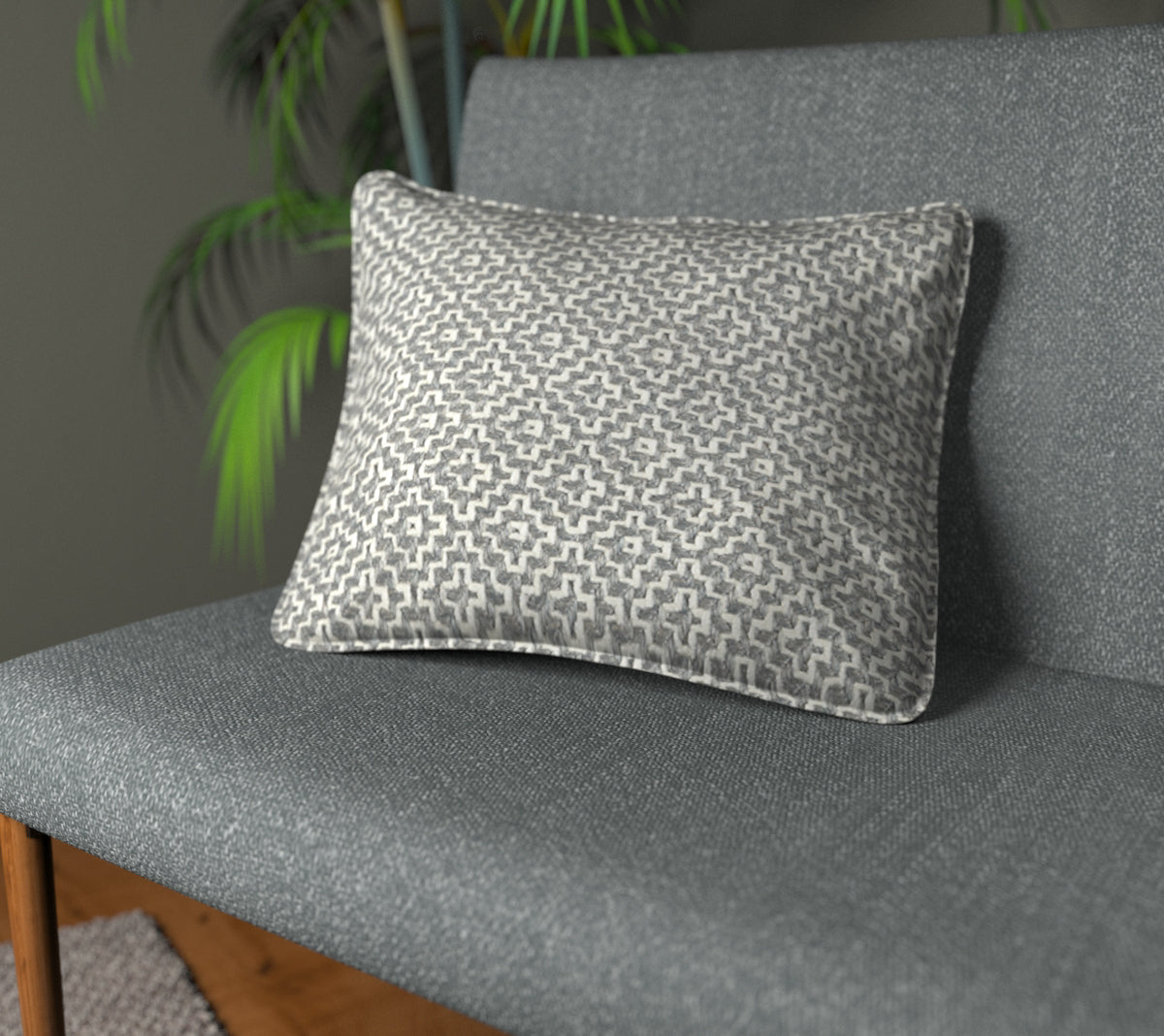 Linden Dove Piped Cushion
