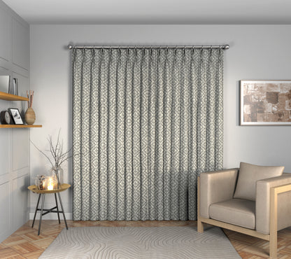 Linden Dove Double Pleat Curtain