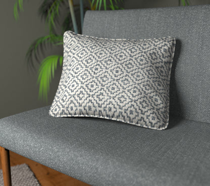 Linden China Blue Piped Cushion